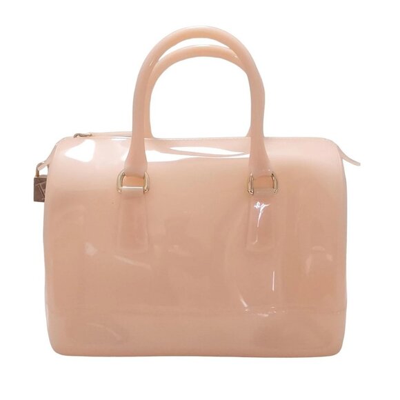 Auth FURLA Candy Bag - Light Pink Rubber Handbag - Picture 6 of 9